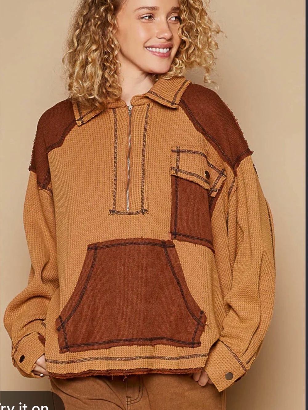 POL half zipped hoodie